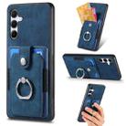 For Samsung Galaxy A35 5G Retro Skin-feel Ring Card Wallet Phone Case(Blue) - 1