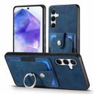 For Samsung Galaxy A35 5G Retro Skin-feel Ring Card Wallet Phone Case(Blue) - 2