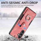For Samsung Galaxy S24 FE 5G Retro Skin-feel Ring Card Wallet Phone Case(Pink) - 3