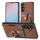 For Samsung Galaxy S24 FE 5G Retro Skin-feel Ring Card Wallet Phone Case(Brown) - 2
