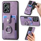 For Redmi Note 12 4G Retro Skin-feel Ring Card Wallet Phone Case(Purple) - 1