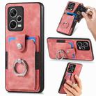 For Redmi Note 12 Pro+ Retro Skin-feel Ring Card Wallet Phone Case(Pink) - 1