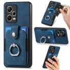 For Redmi Note 12 Pro+ Retro Skin-feel Ring Card Wallet Phone Case(Blue) - 1