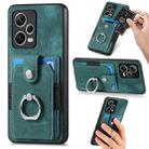 For Redmi Note 12 Pro+ Retro Skin-feel Ring Card Wallet Phone Case(Green) - 1