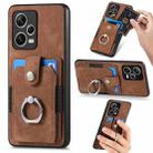 For Redmi Note 12 Pro+ Retro Skin-feel Ring Card Wallet Phone Case(Brown) - 1