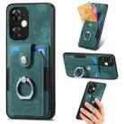For OnePlus Nord CE 3 Lite Retro Skin-feel Ring Card Wallet Phone Case(Green) - 1
