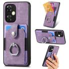 For OnePlus Nord CE 3 Lite Retro Skin-feel Ring Card Wallet Phone Case(Purple) - 1