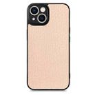 For iPhone 13 Pro Carbon Fiber Texture Leather Back Cover Phone Case(Khaki) - 1