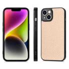 For iPhone 11 Carbon Fiber Texture Leather Back Cover Phone Case(Khaki) - 1
