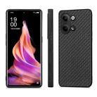 For OPPO Reno9 Carbon Fiber Texture Leather Back Cover Phone Case(Black) - 2