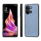 For OPPO Reno9 Carbon Fiber Texture Leather Back Cover Phone Case(Blue) - 2