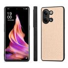 For OPPO Reno9 Carbon Fiber Texture Leather Back Cover Phone Case(Khaki) - 2