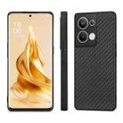 For OPPO Reno9 Pro+ Carbon Fiber Texture Leather Back Cover Phone Case(Black) - 2