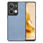 For OPPO Reno9 Pro+ Carbon Fiber Texture Leather Back Cover Phone Case(Blue) - 1