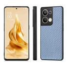 For OPPO Reno9 Pro+ Carbon Fiber Texture Leather Back Cover Phone Case(Blue) - 2