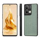 For OPPO Reno9 Pro+ Carbon Fiber Texture Leather Back Cover Phone Case(Green) - 2