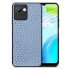 For Realme C30 Carbon Fiber Texture Leather Back Cover Phone Case(Blue) - 1