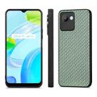For Realme C30 Carbon Fiber Texture Leather Back Cover Phone Case(Green) - 2