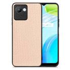 For Realme C30 Carbon Fiber Texture Leather Back Cover Phone Case(Khaki) - 1