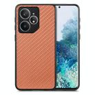 For Realme Neo7 Carbon Fiber Texture Leather Back Cover Phone Case(Brown) - 1