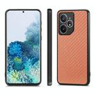 For Realme Neo7 Carbon Fiber Texture Leather Back Cover Phone Case(Brown) - 2