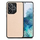 For Realme Neo7 Carbon Fiber Texture Leather Back Cover Phone Case(Khaki) - 1