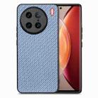 For vivo X90 Pro Carbon Fiber Texture Leather Back Cover Phone Case(Blue) - 1