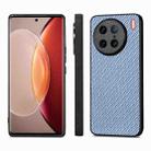 For vivo X90 Pro Carbon Fiber Texture Leather Back Cover Phone Case(Blue) - 2