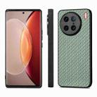 For vivo X90 Pro Carbon Fiber Texture Leather Back Cover Phone Case(Green) - 2