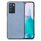 For vivo T1 Carbon Fiber Texture Leather Back Cover Phone Case(Blue) - 1