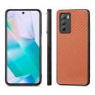 For vivo T1 Carbon Fiber Texture Leather Back Cover Phone Case(Brown) - 2