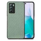 For vivo T1 Carbon Fiber Texture Leather Back Cover Phone Case(Green) - 1