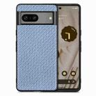 For Google Pixel 7A Carbon Fiber Texture Leather Back Cover Phone Case(Blue) - 1
