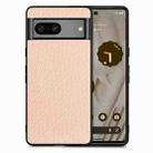 For Google Pixel 7A Carbon Fiber Texture Leather Back Cover Phone Case(Khaki) - 1
