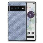 For Google Pixel 6 Pro Carbon Fiber Texture Leather Back Cover Phone Case(Blue) - 1