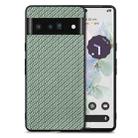 For Google Pixel 6 Pro Carbon Fiber Texture Leather Back Cover Phone Case(Green) - 1