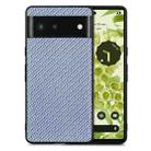 For Google Pixel 6 Carbon Fiber Texture Leather Back Cover Phone Case(Blue) - 1