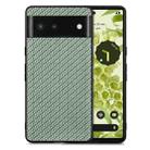 For Google Pixel 6 Carbon Fiber Texture Leather Back Cover Phone Case(Green) - 1