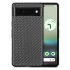 For Google Pixel 6A Carbon Fiber Texture Leather Back Cover Phone Case(Black) - 1