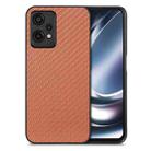 For OnePlus Nord CE 2 Lite 5G Carbon Fiber Texture Leather Back Cover Phone Case(Brown) - 1