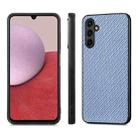 For Samsung Galaxy A14 5G Carbon Fiber Texture Leather Back Cover Phone Case(Blue) - 2