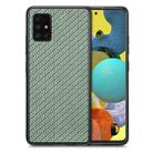 For Samsung Galaxy A51 5G Carbon Fiber Texture Leather Back Cover Phone Case(Green) - 1