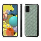 For Samsung Galaxy A51 5G Carbon Fiber Texture Leather Back Cover Phone Case(Green) - 2