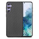 For Samsung Galaxy S25+ 5G Carbon Fiber Texture Leather Back Cover Phone Case(Black) - 1