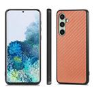 For Samsung Galaxy A56 5G Carbon Fiber Texture Leather Back Cover Phone Case(Brown) - 2