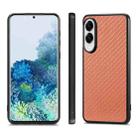 For Samsung Galaxy S25 Edge 5G Carbon Fiber Texture Leather Back Cover Phone Case(Brown) - 2
