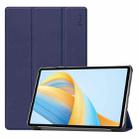 For Honor Pad V8 ENKAY Tri-fold Custer Texture Leather Smart Tablet Case(Dark Blue) - 1