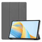 For Honor Pad V8 ENKAY Tri-fold Custer Texture Leather Smart Tablet Case(Grey) - 1