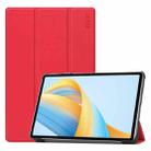 For Honor Pad V8 ENKAY Tri-fold Custer Texture Leather Smart Tablet Case(Red) - 1