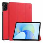 For Honor Pad X8 Pro / X9 11.5 ENKAY Tri-fold Custer Texture Leather Smart Tablet Case(Red) - 1